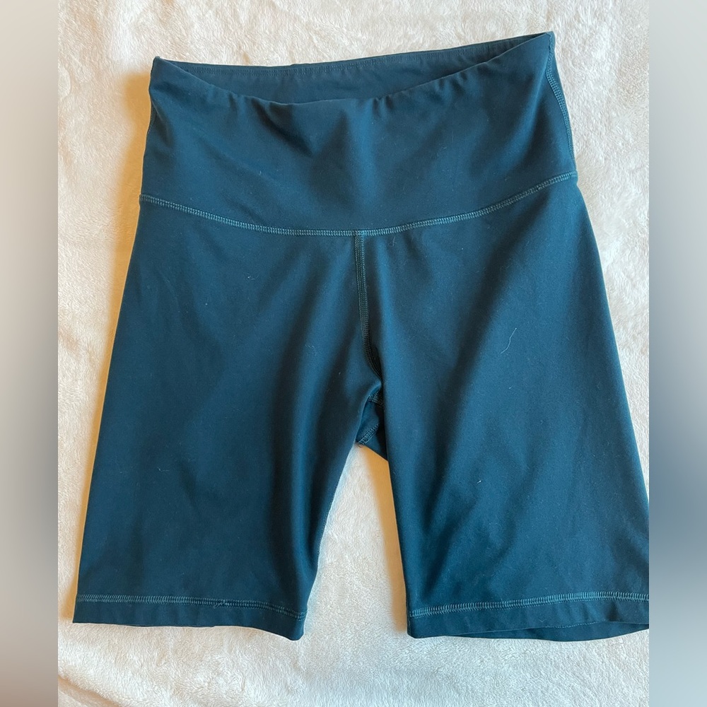 Old Navy PowerSoft Go-Dry High-Rise Biker Shorts M Teal Blue ✨